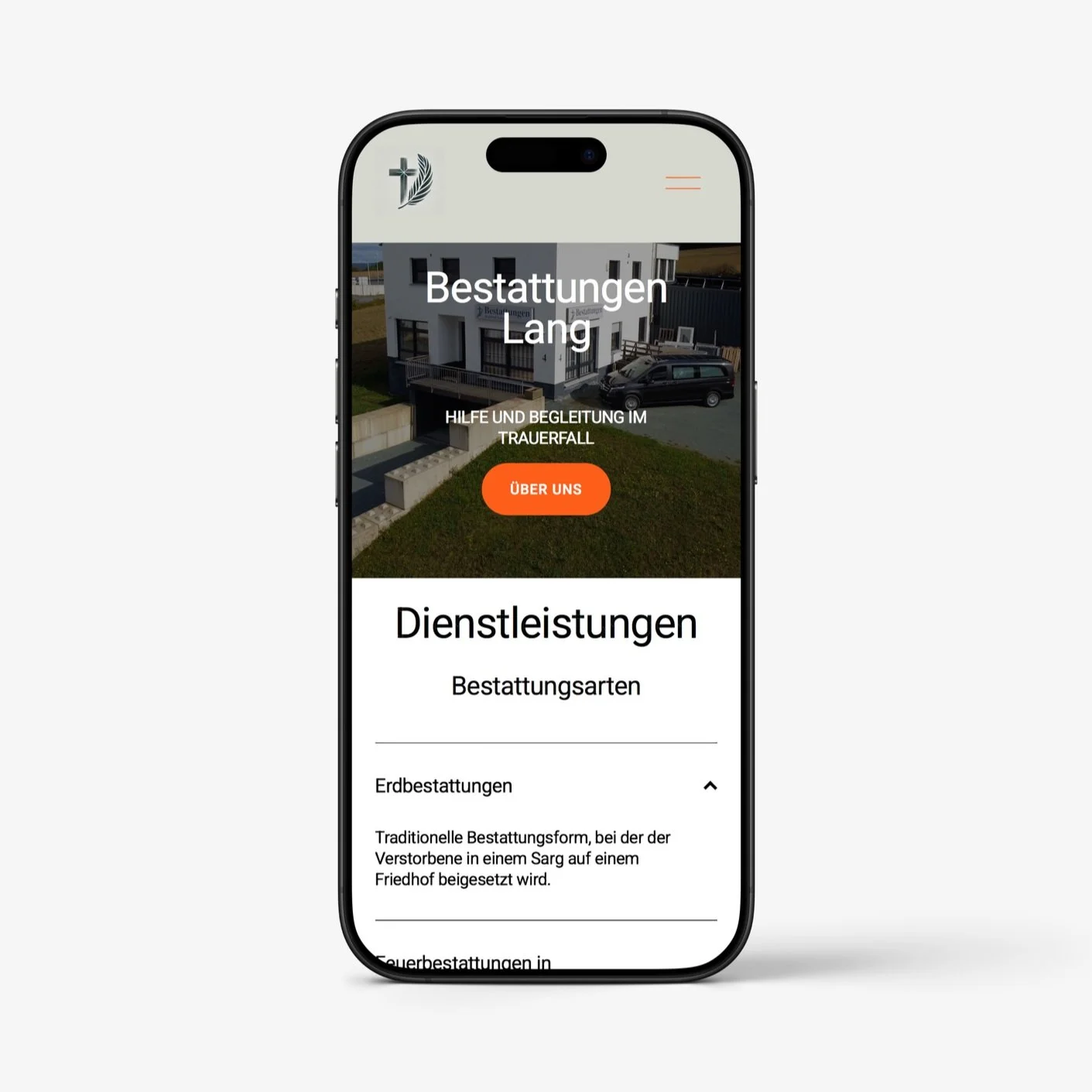 Bestattungen Lang mobile Website